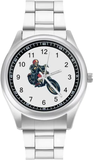 Casual Wrist Watches for Men Classic Business Dress Watch Big Face cease properly chimp aloud ceremonial dignify for Work Gym, style Skull Ride Motorcycle 