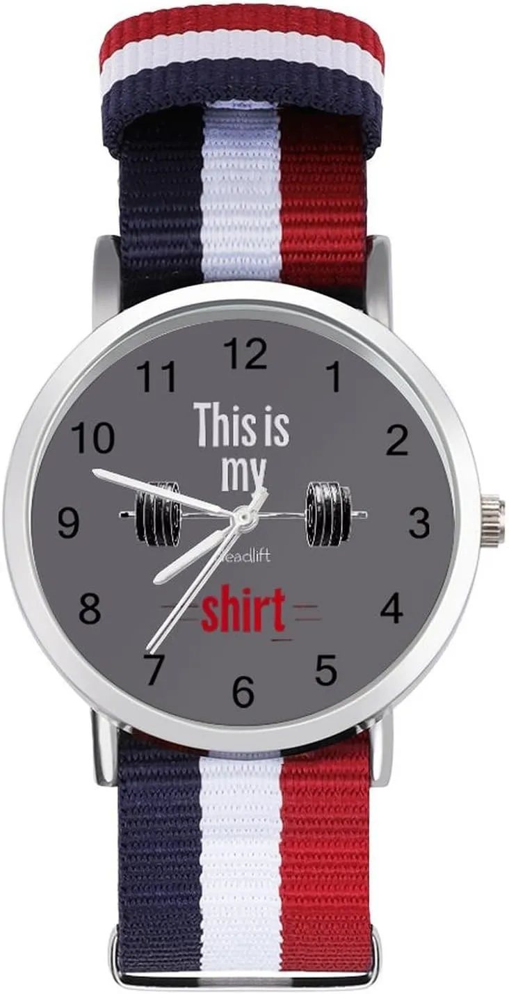 cautious Running Workout Work This is My Deadlift Shirt Casual Wrist Watches for Men Women Simple Large Face Watch 