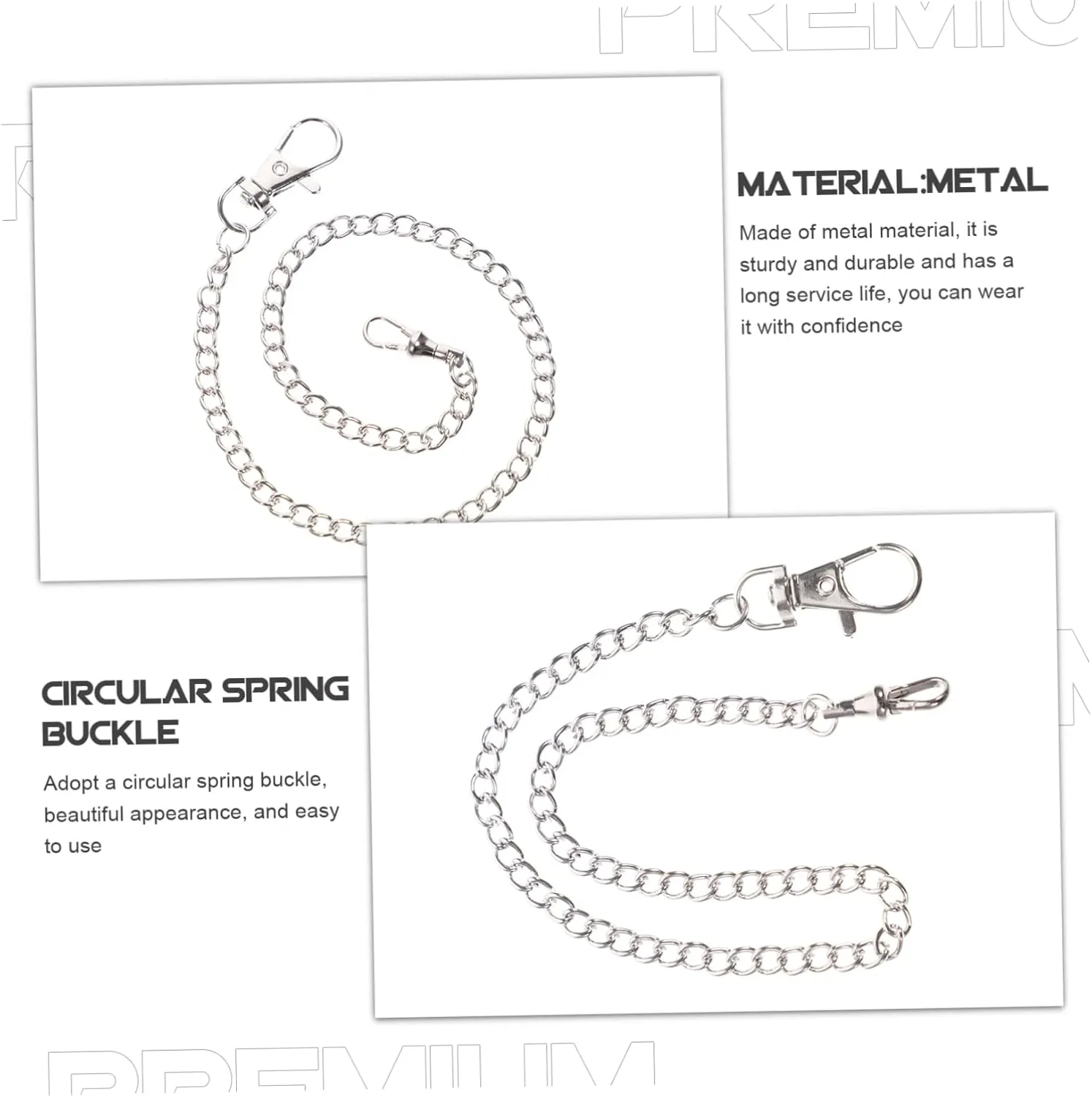 Chain Decor Chain for Jeans Pocket Chain Jeans Chain Pants Chain Pocket fasten Watch Supply 2pcs Pocket Watch 