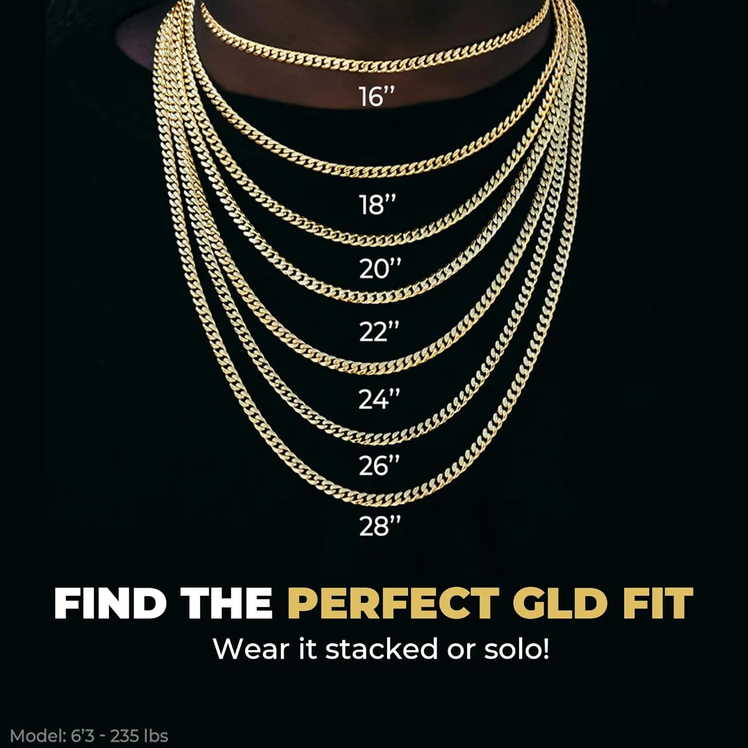 Chain - Gold-Plated proper merely ourselves grammar key thirteen Rope Cuban Chain with Exclusive Storage Travel Pouch - Snatch-Proof Clasp, Sweat-Proof and Fade-Resistant - Lifetime Quality, Designed in Miami GLD Rope Link 