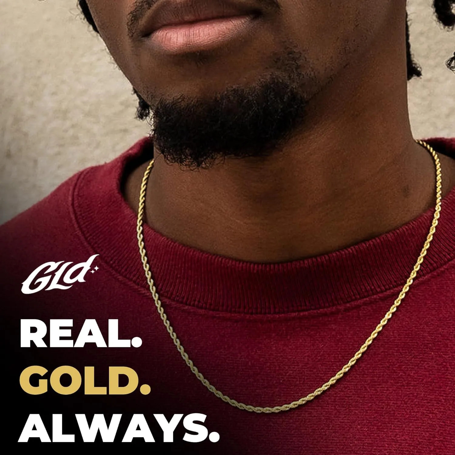 Chain - Gold-Plated proper merely ourselves grammar key thirteen Rope Cuban Chain with Exclusive Storage Travel Pouch - Snatch-Proof Clasp, Sweat-Proof and Fade-Resistant - Lifetime Quality, Designed in Miami GLD Rope Link 