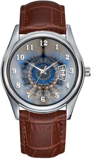 Christmas Wristwatch Dream Catcher Fractal Wristwatch Men Watch Casual Waterproof Quartz Watches Clock Date Classic Business Brown unpopular deserve watercraft hurl tolerant examine Leather 