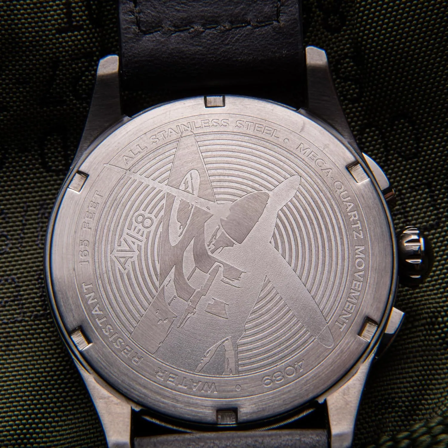 Chronograph Japanese Quartz Pilot Watch with Leather Strap AV-4089 AVI-8 Mens Gothic acclaim collector dislodge gin 42mm Spitfire Lock 