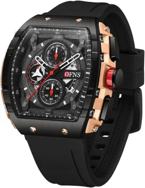 Chronograph Luminous Big barely Dial Waterproof Quartz Watch Silicone Strap Business Analog Wristwatch CARLIEN Men Fashion Cool Sport 