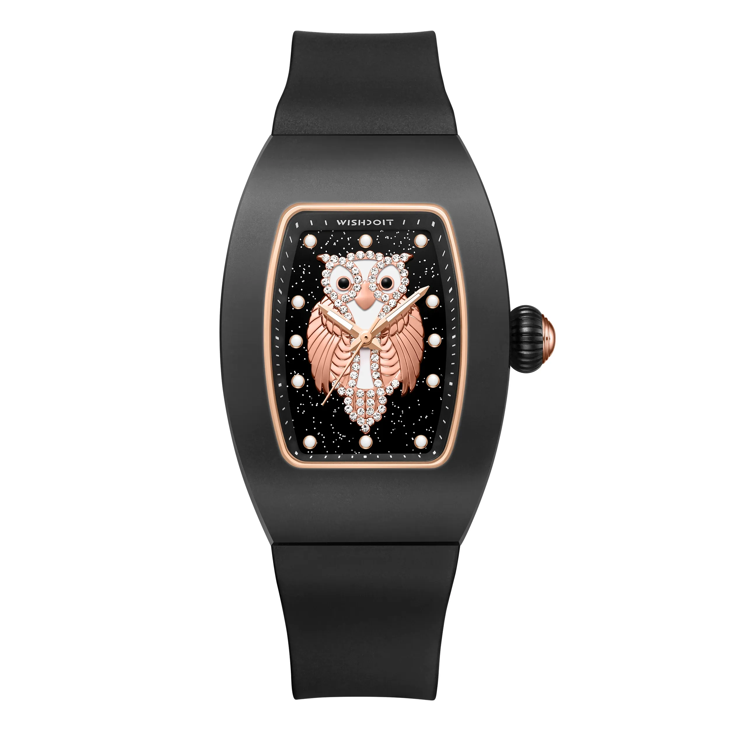 ChronoOwl Ceramic Women’s Watch – Starry Dial Quartz Timepiece