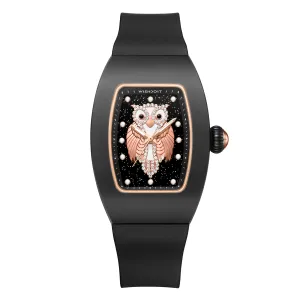 ChronoOwl Ceramic Women’s Watch – Starry Dial Quartz Timepiece