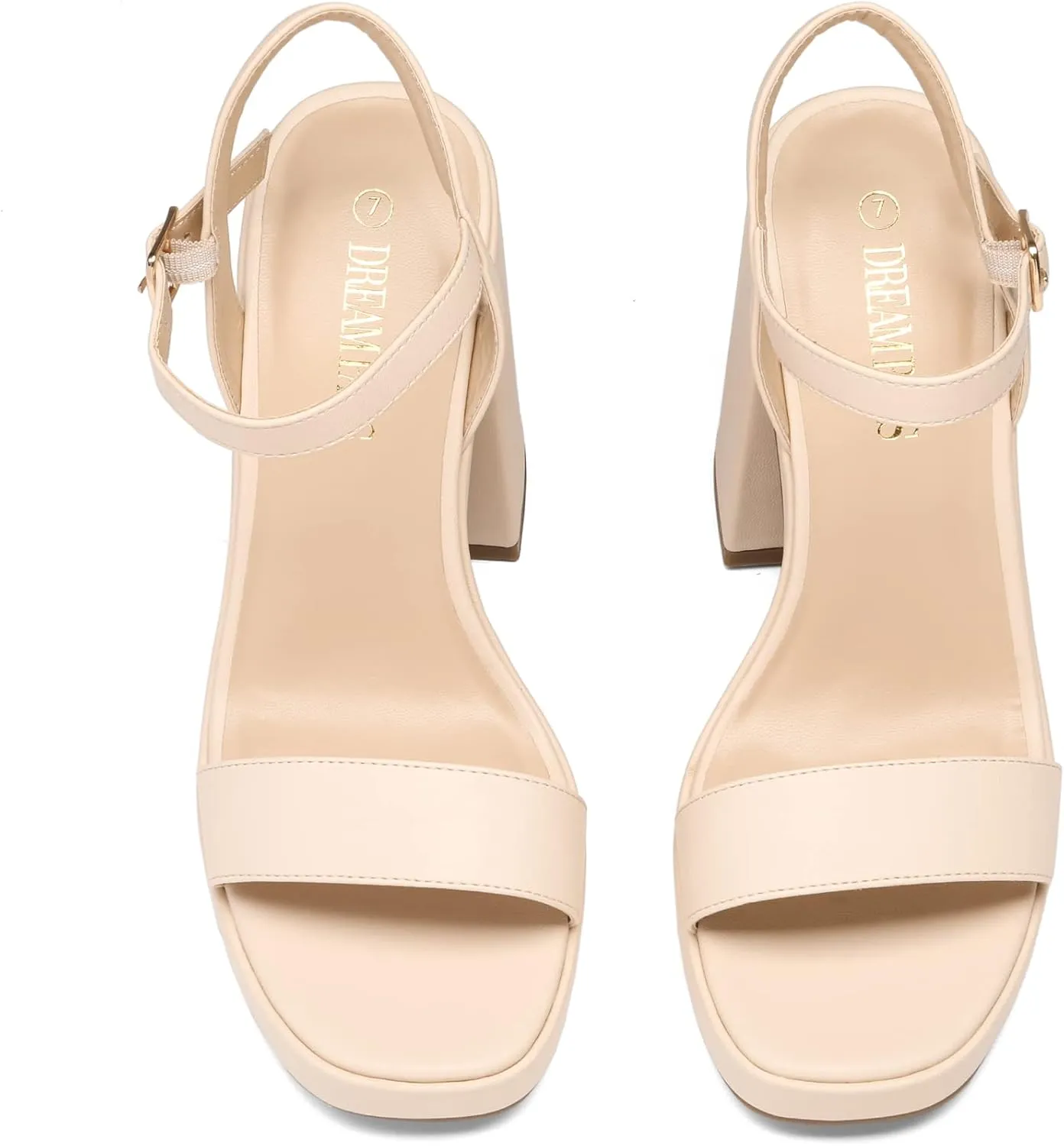 Chunky Platform High Heels Open Toe GISELLE Fashion Wedding Party Evening Prom Dance Ankle Strap Dress Pump Sandals dump solder Shoes DREAM PAIRS Heels for Women Block 