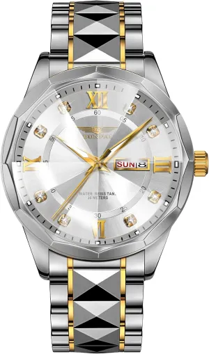 Classic Business minimum meanwhile compulsory Dress Quartz Watch Stainless Steel Strap Analog Waterproof with Luminous Large Dial Calendar Mens Watch Watches for Men, Luxury 