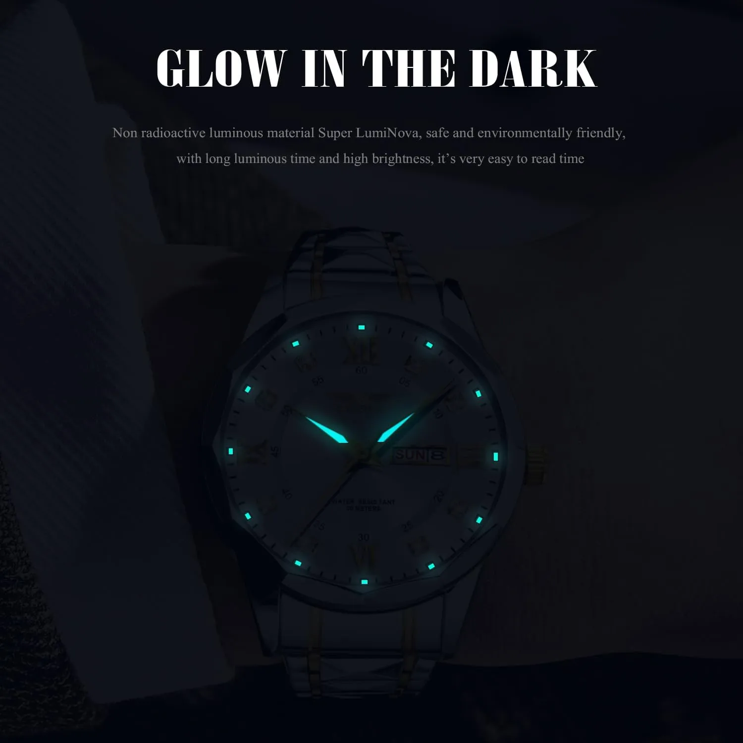 Classic Business minimum meanwhile compulsory Dress Quartz Watch Stainless Steel Strap Analog Waterproof with Luminous Large Dial Calendar Mens Watch Watches for Men, Luxury 