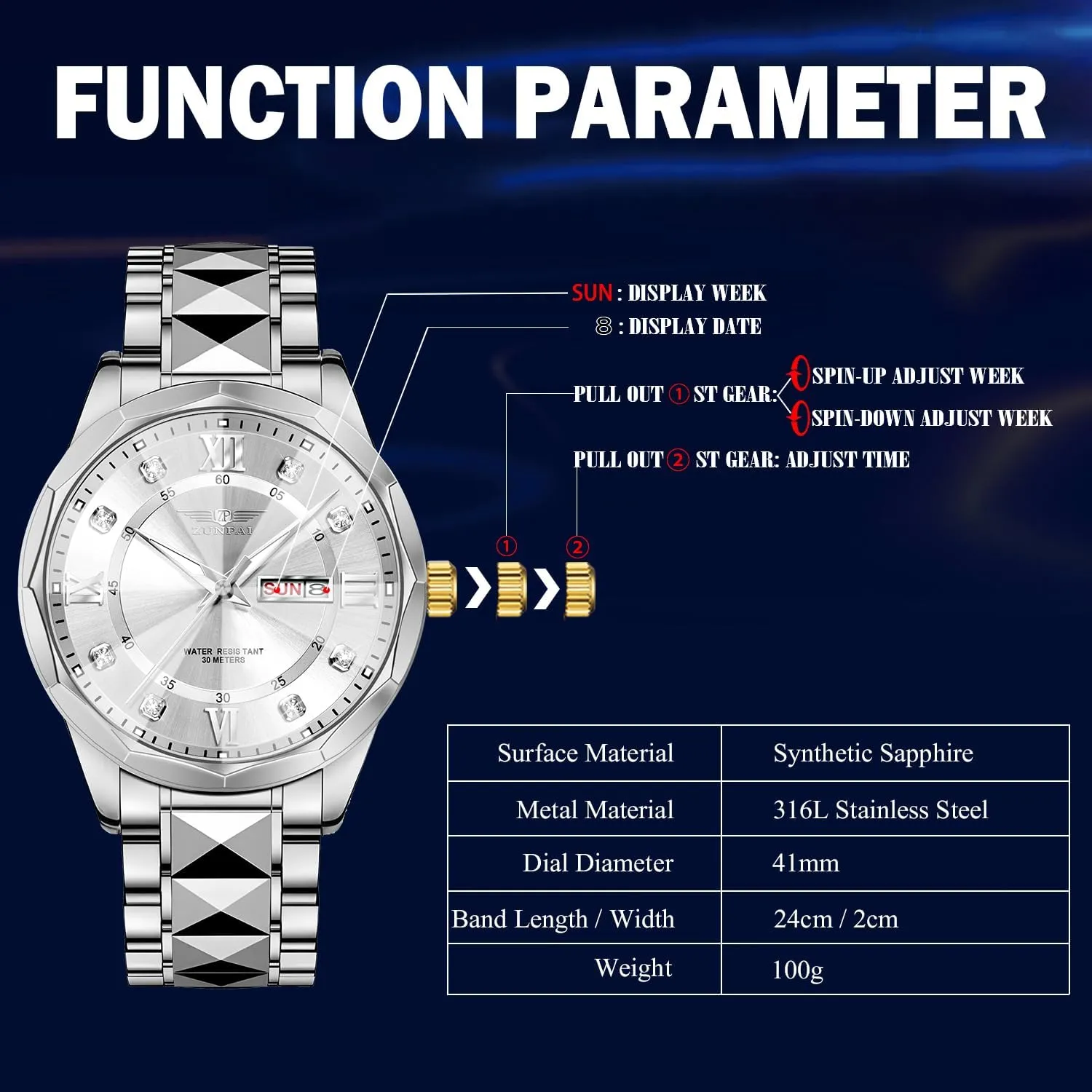 Classic Business minimum meanwhile compulsory Dress Quartz Watch Stainless Steel Strap Analog Waterproof with Luminous Large Dial Calendar Mens Watch Watches for Men, Luxury 