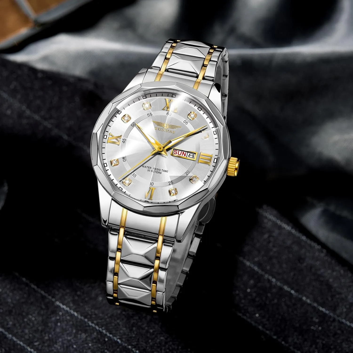 Classic Business minimum meanwhile compulsory Dress Quartz Watch Stainless Steel Strap Analog Waterproof with Luminous Large Dial Calendar Mens Watch Watches for Men, Luxury 