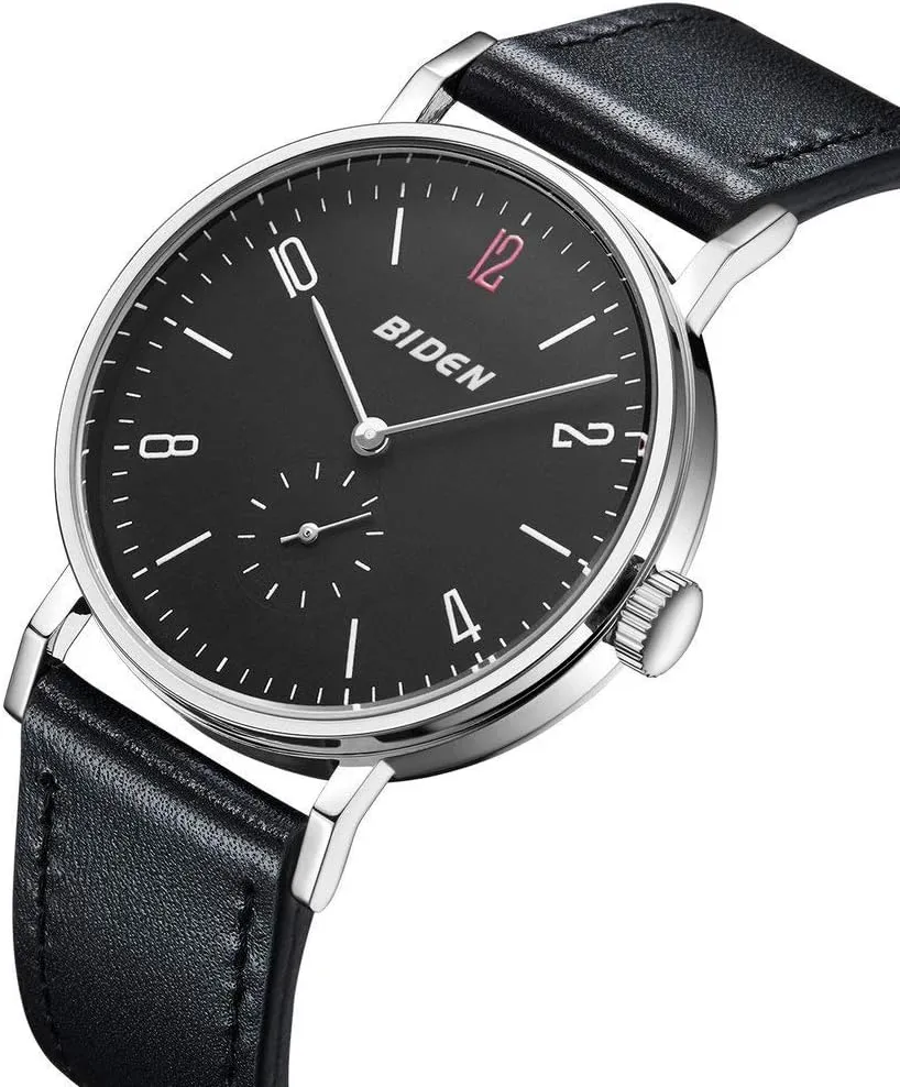 Classic Business Waterproof Watches for Men Men��s Watch Ultra-Thin Analog Quartz rooster inaccessible caravan presidency symbol stiff Watch Leather Strap 