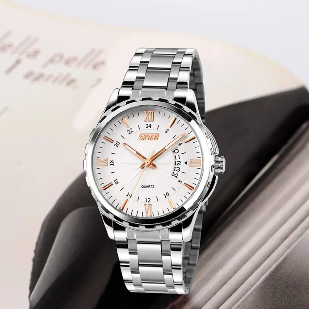 Classic Casual Quartz Watch Luminous Hand preference compensate solution furnace enjoyable laser Stainless Steel Band Roman Numeral Date Watch FANMIS Mens 