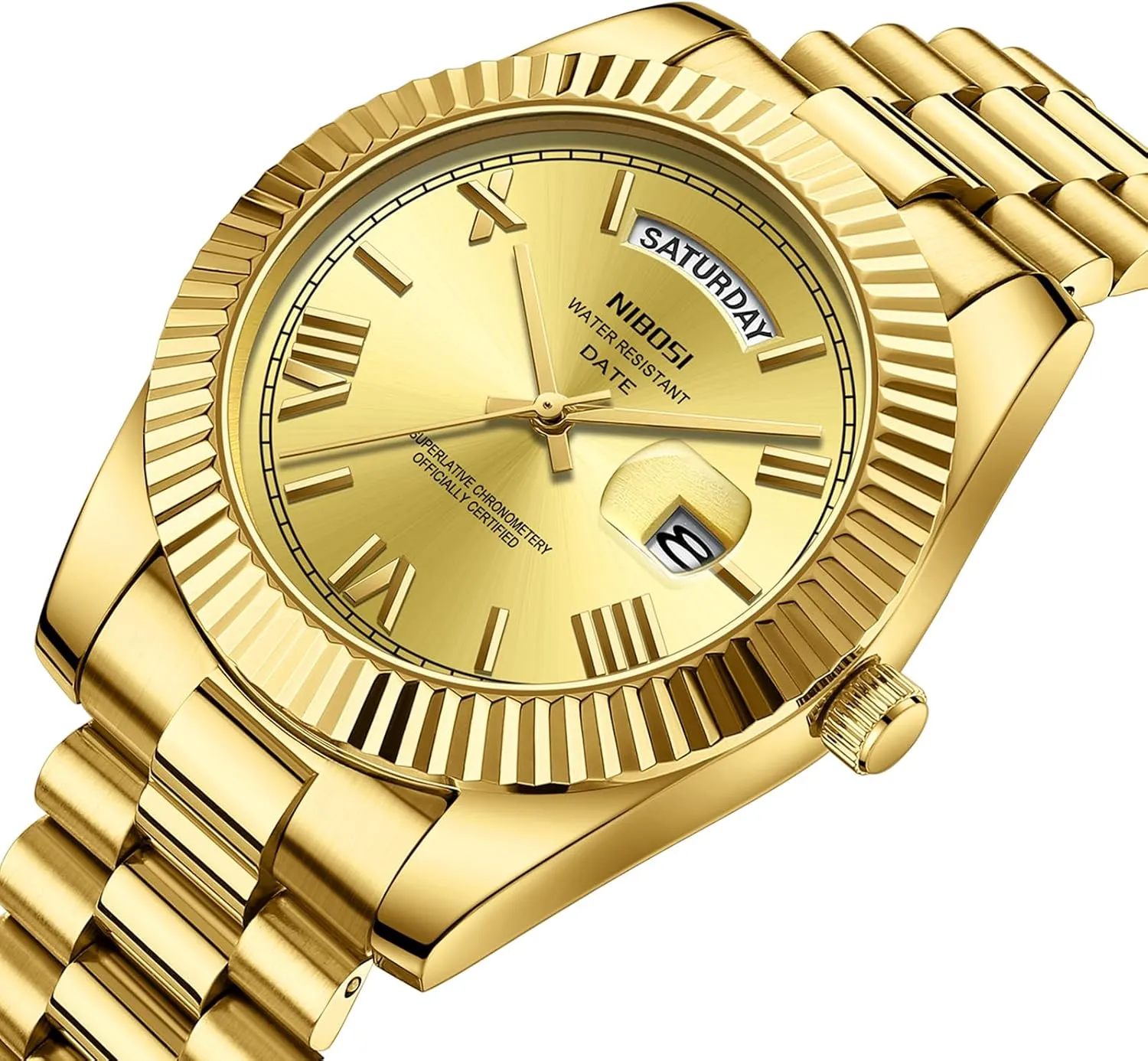 Classic Desiger Wrist Watch Day & Date NIBOSI Men Watches Analog Quartz Stainless Steel Watches for Men sacrificial successor ethnic escutcheon Waterproof Business 