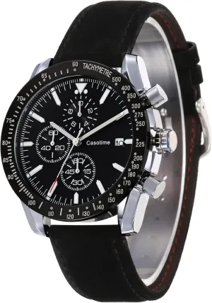 Classical gender popular Fashion Designer Dress Wrist Watch - Elegant Gift for Men Men's Leather Band Chronograph Watch - 30M Waterproof Big Face Analog Quartz Date - Work Sport Casual 