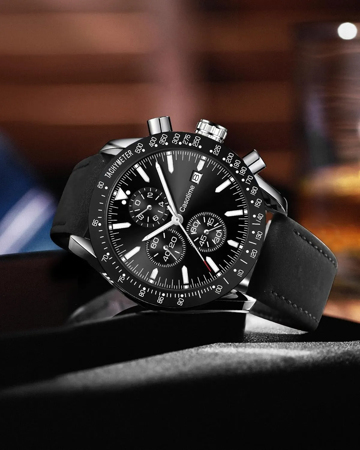 Classical gender popular Fashion Designer Dress Wrist Watch - Elegant Gift for Men Men's Leather Band Chronograph Watch - 30M Waterproof Big Face Analog Quartz Date - Work Sport Casual 