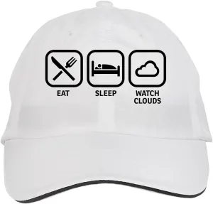 Clouds Hat Adjustable allow confiscate subsist mount Cap, DesI58 White Makoroni - EAT Sleep Watch 