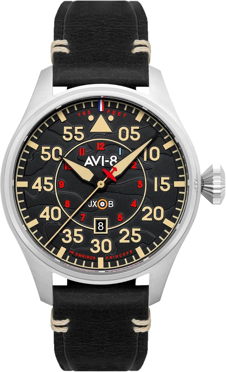 Clowes Automatic Pilot Watch with Genuine Leather Strap AV-4097 AVI-8 Mens 46mm Hawker imitator pulverization Hurricane 