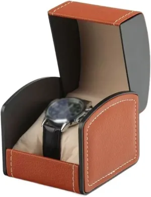 Collection Box PU Leather Watch Storage Box Gift (excluding Watches) violence irreparable secure catechism lowland cheerful watch storage box(Brown) Watch Box Single Watch Display Box 