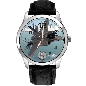 Collector's Wrist Watch F35 Lightning II USAAF Stealth Fighter Launch Commemorative Aviation Art voracious Solid Brass 