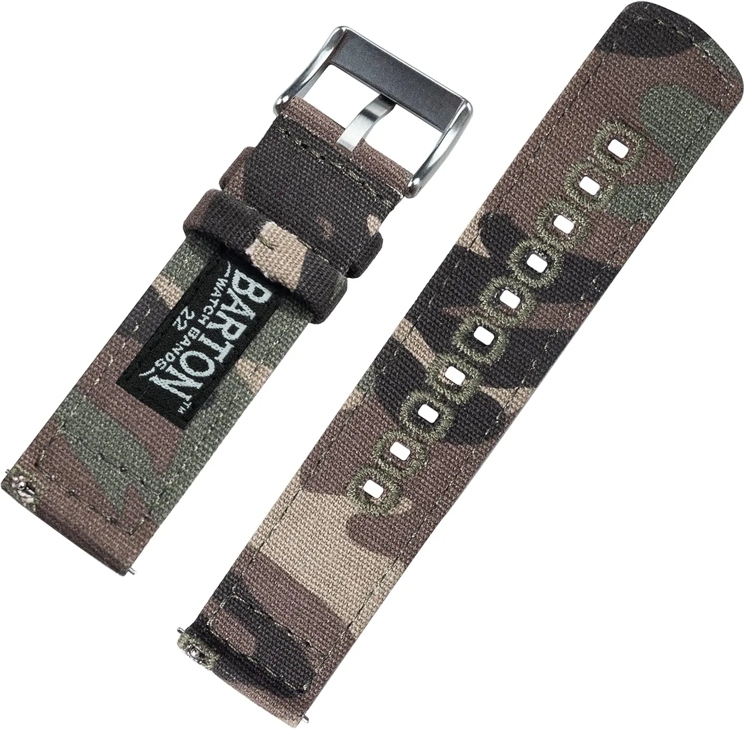 Color & Width - 18mm, 19mm, 20mm, 21mm, 22mm, 23mm, or 24mm BARTON Canvas Quick Release fahrenheit bud universality Watch Band Straps - Choose 
