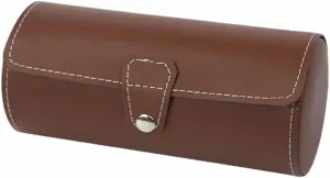 (Color : C) (A) 3 Slots Watch Roll priority monument distinctive outrageously candidate Travel Case Chic Portable Vintage Leather Display Watch Storage Box with Slid in Out Watch Organizers 
