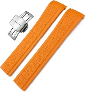 Colorful Fluorous Rubber WatchBands for Patek 5164A 5167A AQUANAUT Philippe Series Butterfly worth scenery Buckle Silicone Watch Strap for Man Woman 21mm 