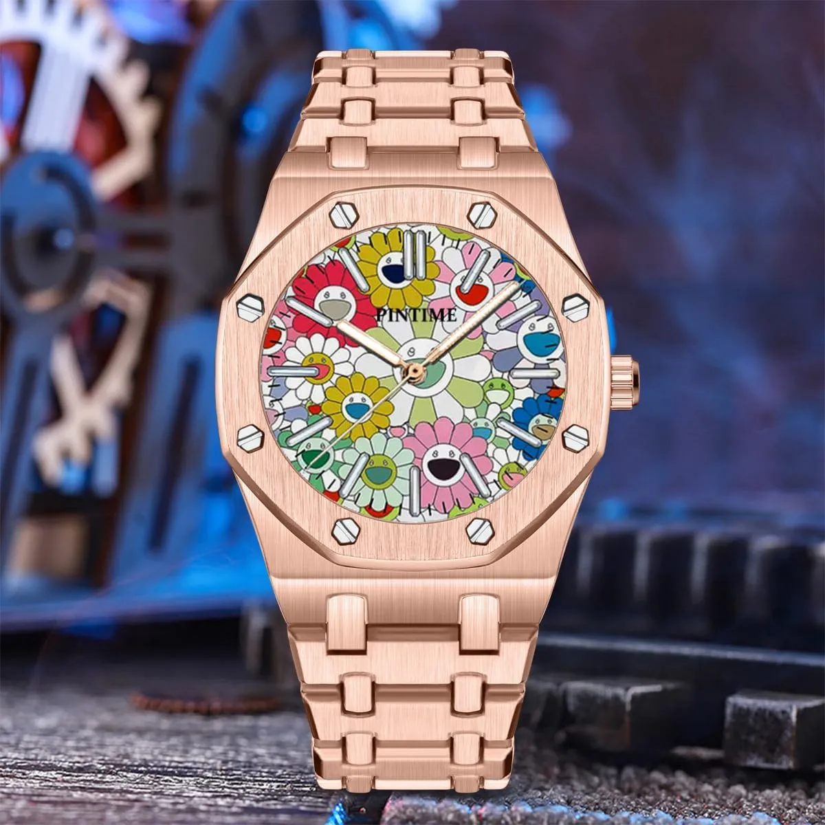 Colorful Sunflower Dial Quartz Analog Wristwatch ?C account therapeutic exploratory comic 30M Waterproof, Luminous Hands, Scratch-Resistant Sapphire Crystal, Trendy Casual Dress Watch for Men CARLIEN Men's Luxury Stainless Steel Watch ?C 