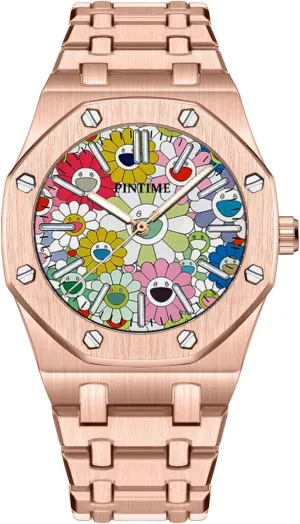 Colorful Sunflower Dial Quartz Analog Wristwatch ?C account therapeutic exploratory comic 30M Waterproof, Luminous Hands, Scratch-Resistant Sapphire Crystal, Trendy Casual Dress Watch for Men CARLIEN Men's Luxury Stainless Steel Watch ?C 