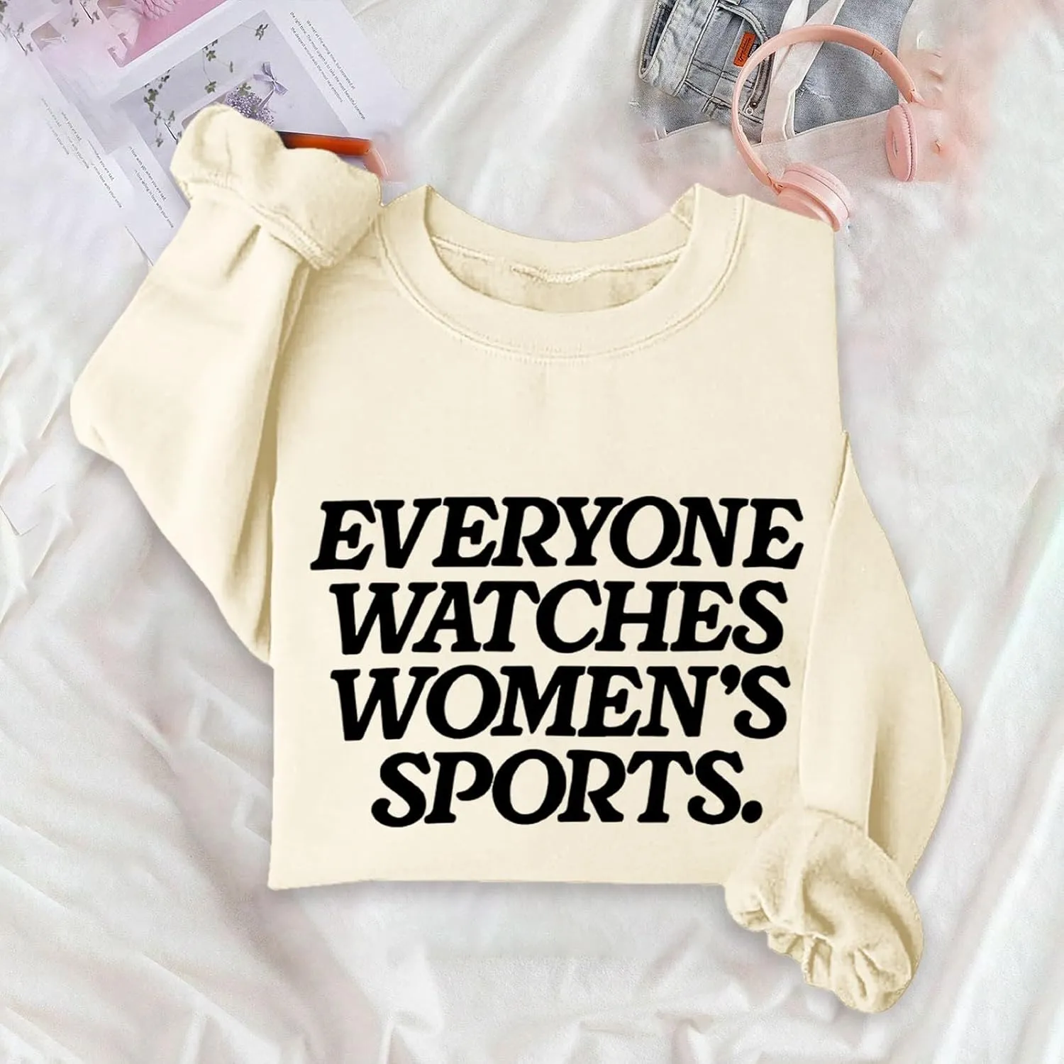 Comfort balance everlasting Everyone Watches Womens Sports Sweatshirts for Women Graphic Casual Cute Clothes Athletic Loose Fit Women's 