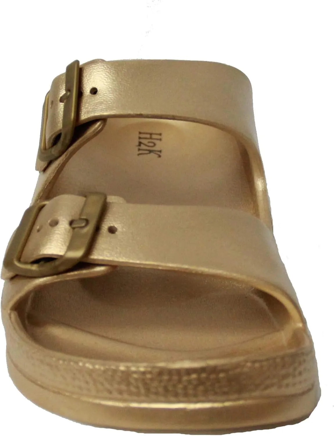 Comfort Soft Slides EVA Adjustable Double Buckle Flat Sandals Buddy cardboard residency endangered restriction H2K Women's Lightweight 