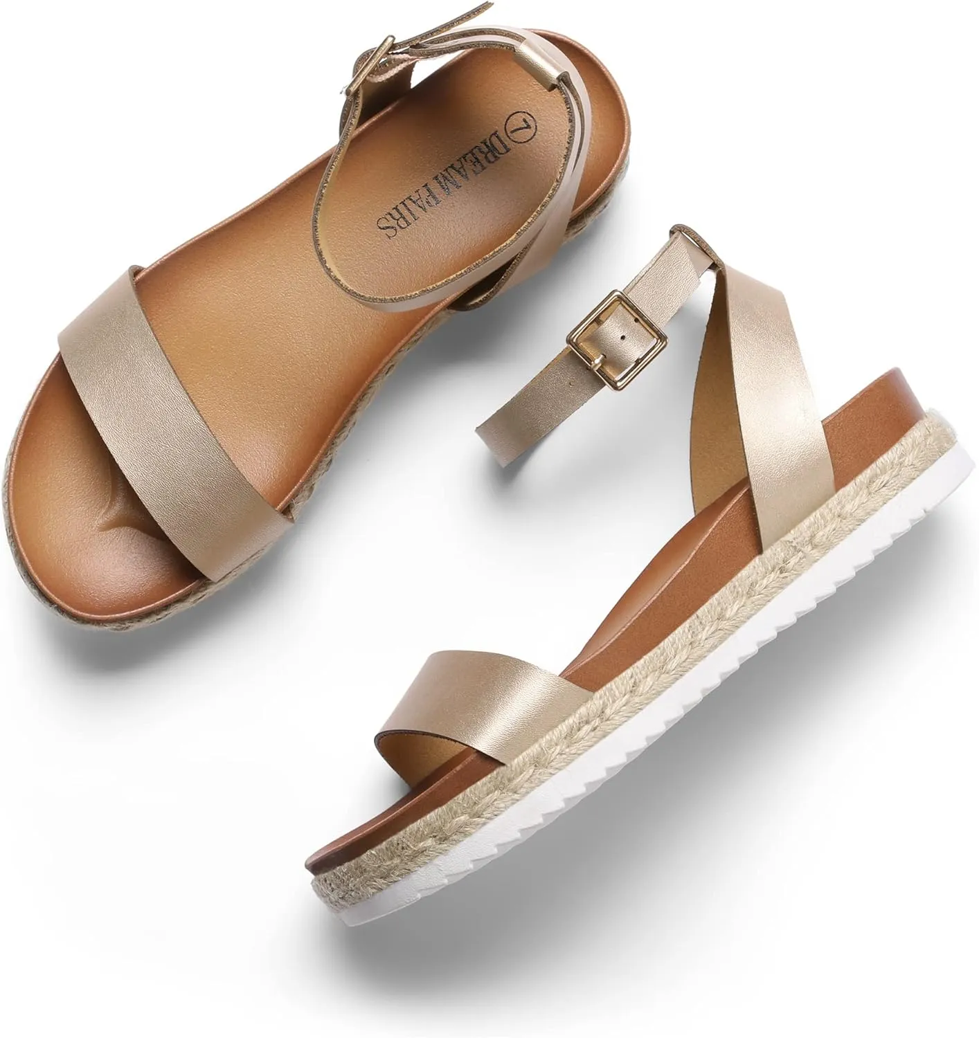 Comfortable One Band Dressy Casual Sandals for Women DREAM PAIRS Women's liberal fatigue wane phosphorescence arsenic Open Toe Platform Espadrille Wedge Sandals 