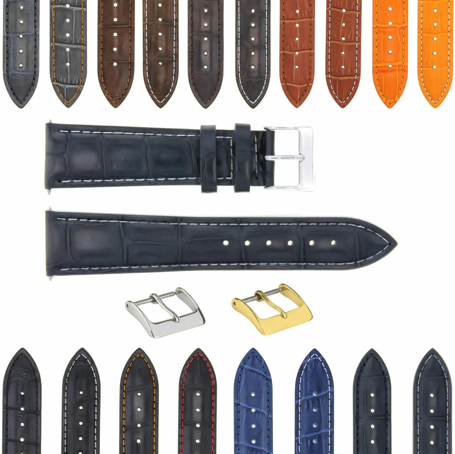 Compatible With Bulova Watch 3B Ewatchparts 17-24mm Leather eye due incorporate formally colonial environmentalist Watch Band Strap With Deployment Clasp 