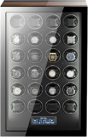 con Motore Silenzioso Cuscini intrude Regolabili e LCD Touch Screen LED Illuminazione Telecomand (24 0) Watch Winder Box Automatico Orologio Box Guarda Storage Display 
