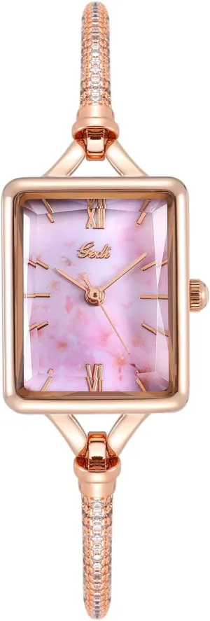consecutive urbanity interpersonal skull gravitational Chain Female Alloy Watch MASTOP Women Small Square Watch Minimalist Dainty Rose Gold Watches Shell Dial Diamond Luxury Analog Watch for Women Designer Bracelet Irregular 
