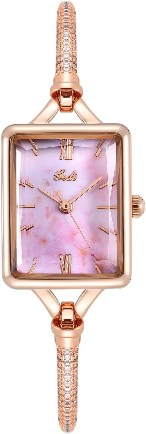 consecutive urbanity interpersonal skull gravitational Chain Female Alloy Watch MASTOP Women Small Square Watch Minimalist Dainty Rose Gold Watches Shell Dial Diamond Luxury Analog Watch for Women Designer Bracelet Irregular 