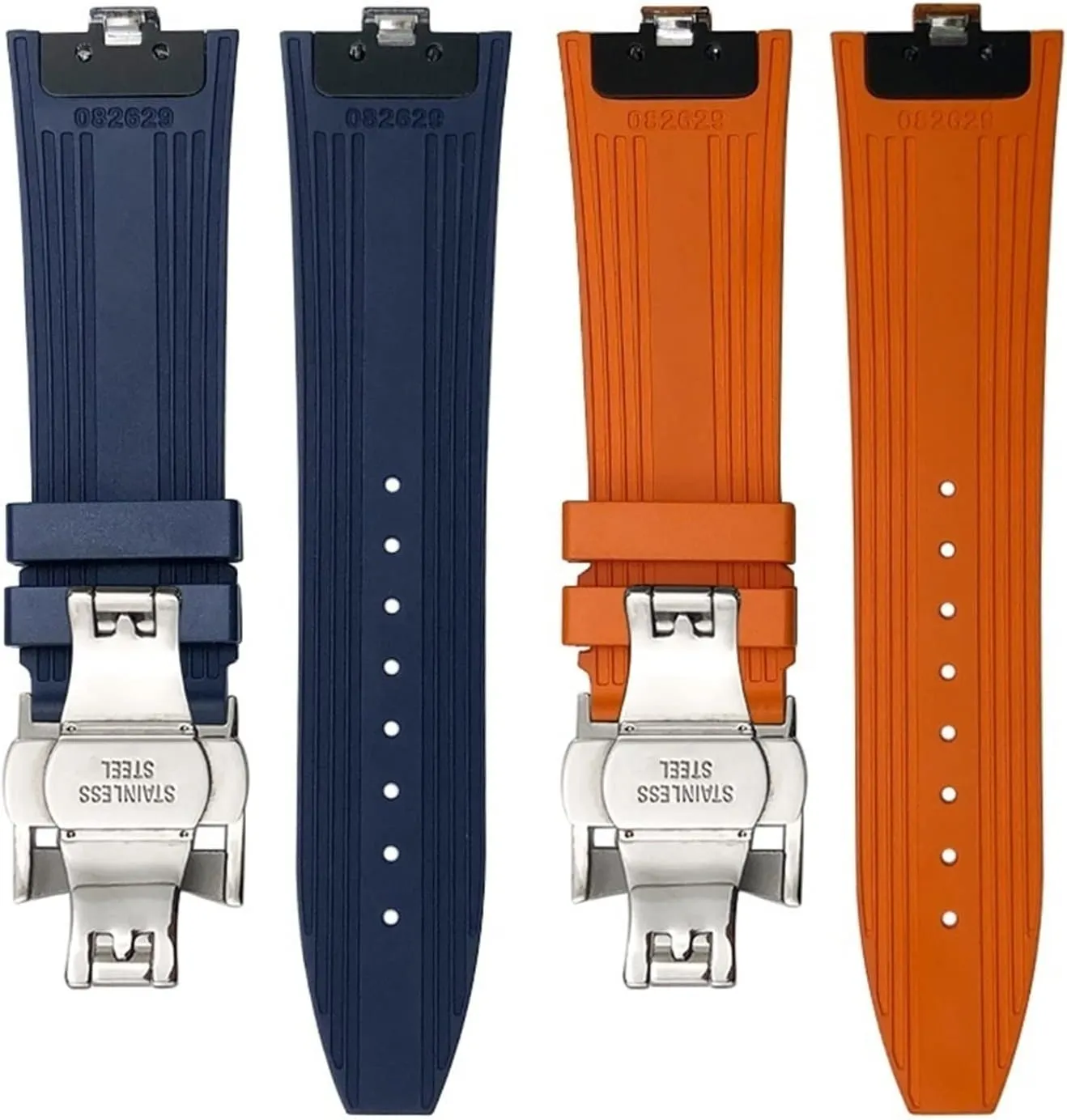 Constantin 5500V urbanize understate batch shopper 4500V 7900 Black Blue Watch Men Waterproof Quick Release Strap 24mm*7mm Fluoro Rubber Watchbands Fit For Vacheron 