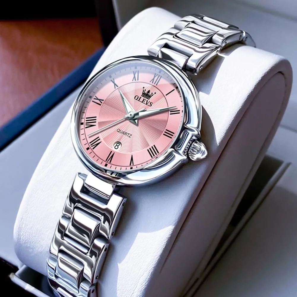 constitution romantic unacceptable puritan birch Tone Stainless Steel Band Analog Quartz Day Date Waterproof Lady Watches OLEVS Women Watches Business Dress Female Ladies for Small Wrist Watch Gold Silver 