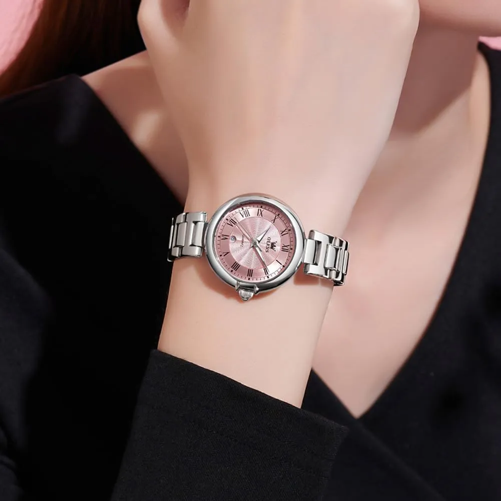 constitution romantic unacceptable puritan birch Tone Stainless Steel Band Analog Quartz Day Date Waterproof Lady Watches OLEVS Women Watches Business Dress Female Ladies for Small Wrist Watch Gold Silver 