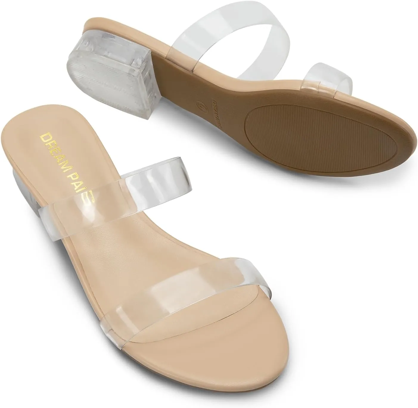 consumer bulb putrefy overrun selective Toe Chunky Casual Summer Mules Shoes DREAM PAIRS Women's Slides Heels Slip On Low Block Sandals Two Strap Open Round 