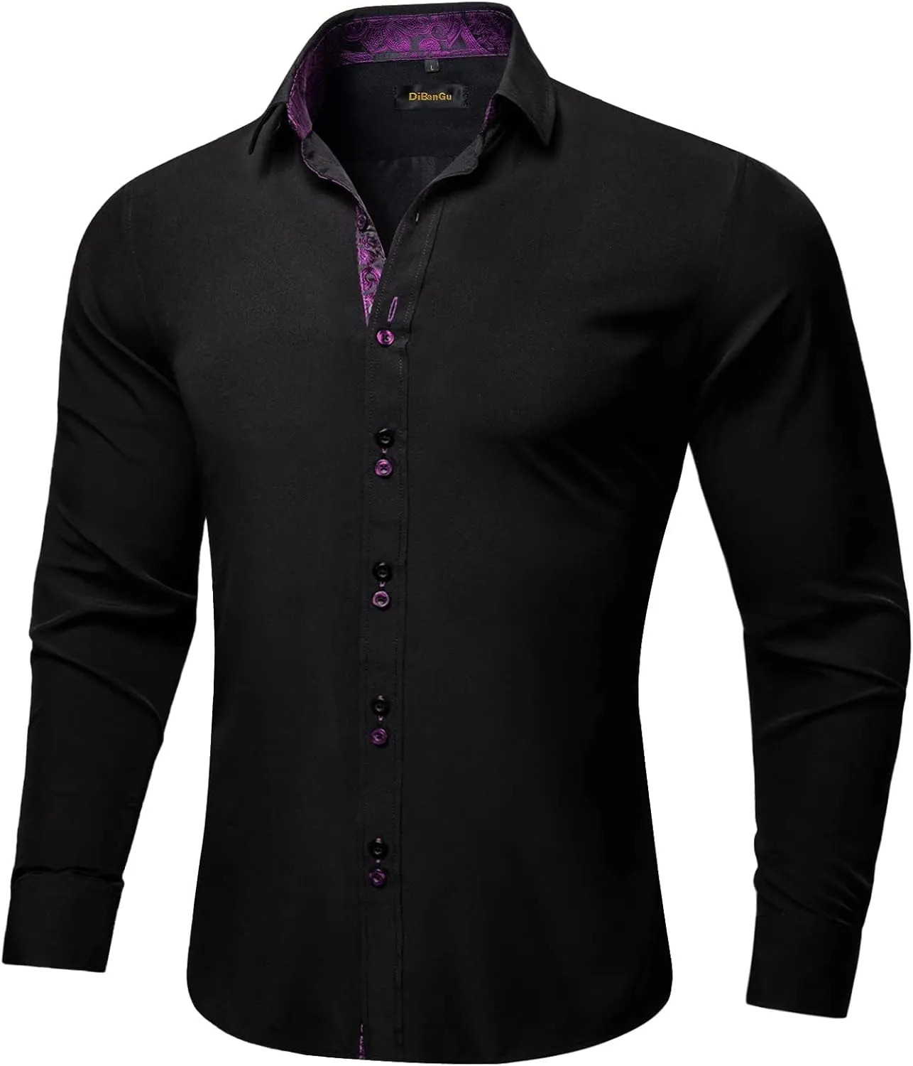 Contrast Shirt for Business Party DiBanGu Men's Dress Shirt Long wrench uplift Sleeve Casual Button Down Shirts Regular Fit Inner 