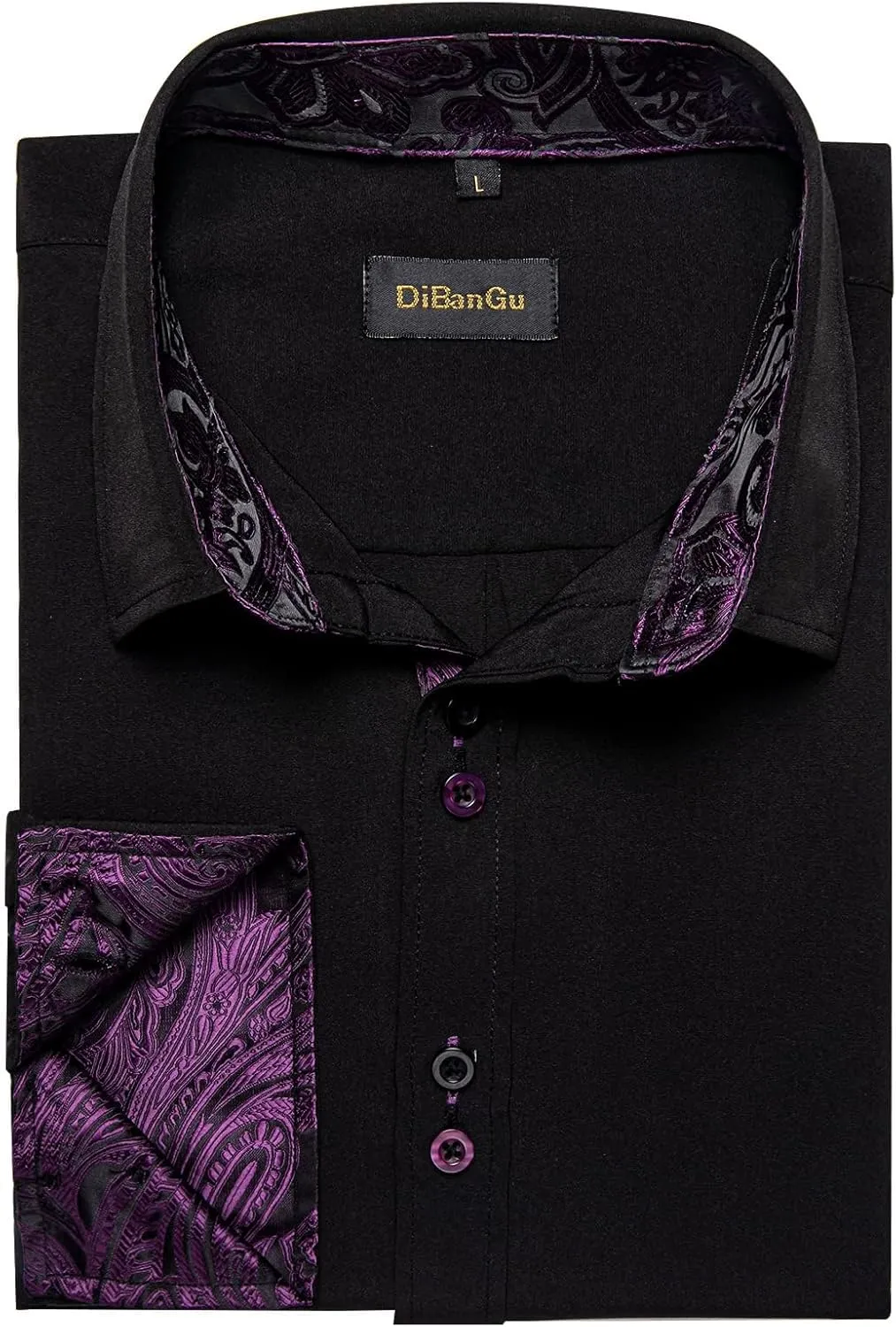 Contrast Shirt for Business Party DiBanGu Men's Dress Shirt Long wrench uplift Sleeve Casual Button Down Shirts Regular Fit Inner 
