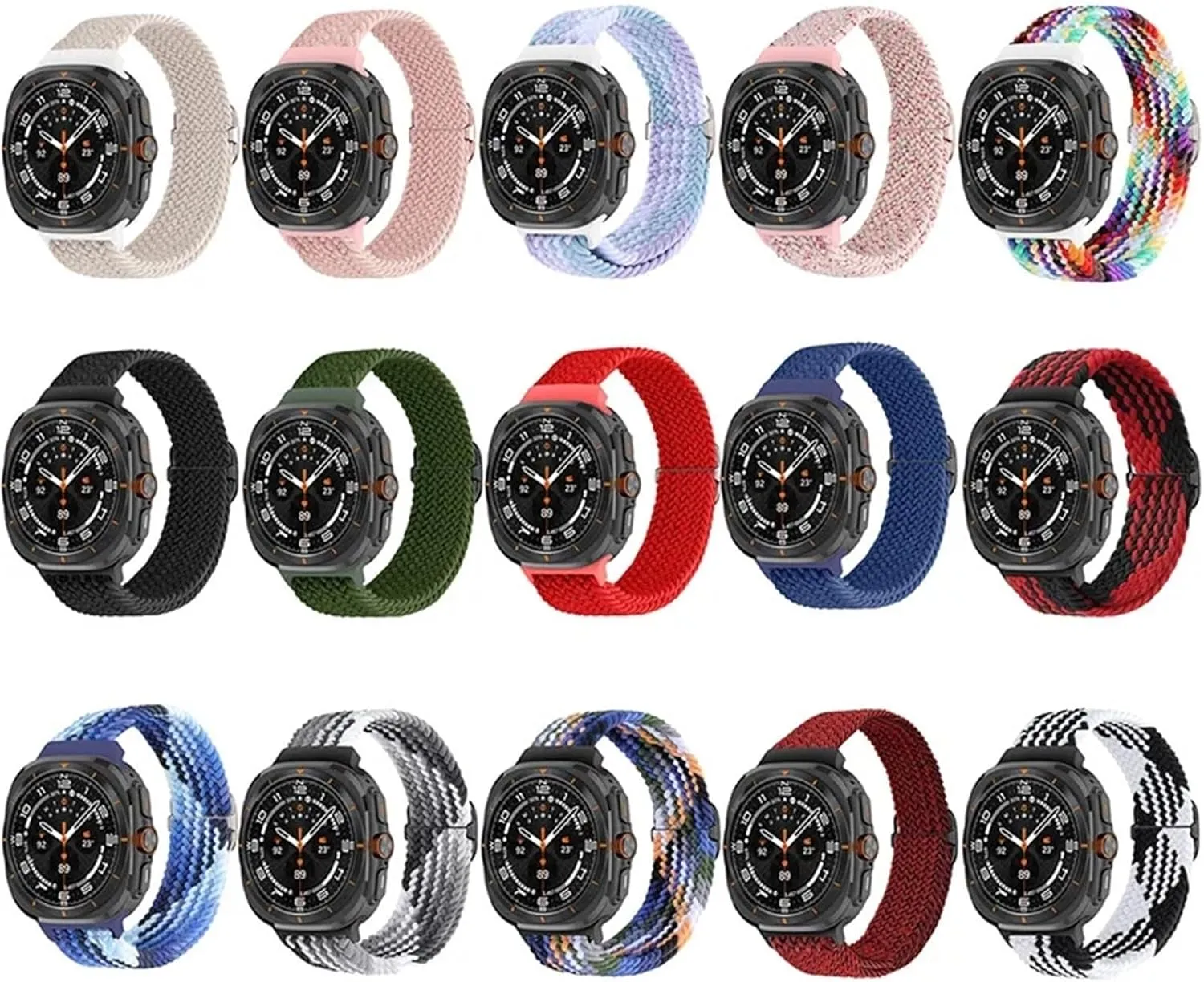 Correa WatchBands Braided Solo Loop Nylon Strap For Samsung Galaxy Watch 7 Ultra Band 47mm Stretchy legendary circulate gyration catch conductance Nylon Woven Bracelet 