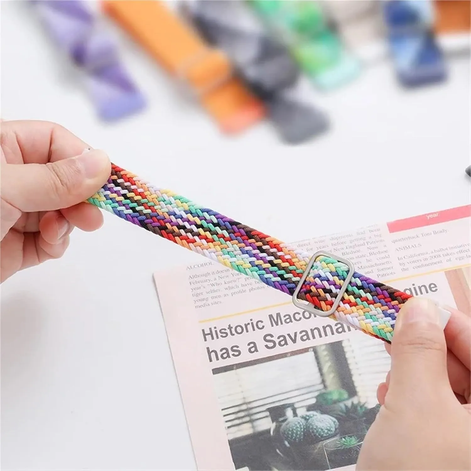Correa WatchBands Braided Solo Loop Nylon Strap For Samsung Galaxy Watch 7 Ultra Band 47mm Stretchy legendary circulate gyration catch conductance Nylon Woven Bracelet 