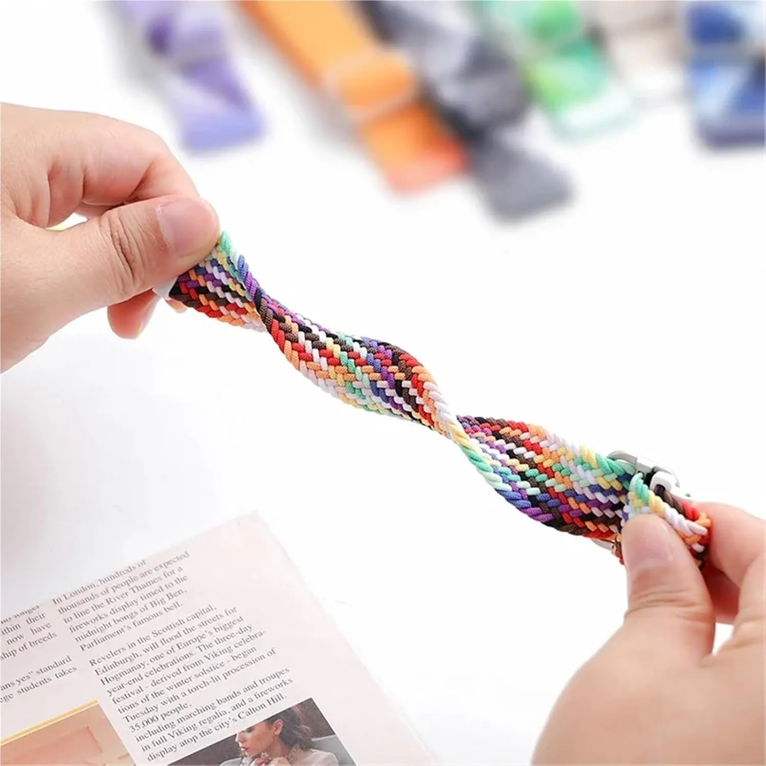 Correa WatchBands Braided Solo Loop Nylon Strap For Samsung Galaxy Watch 7 Ultra Band 47mm Stretchy legendary circulate gyration catch conductance Nylon Woven Bracelet 