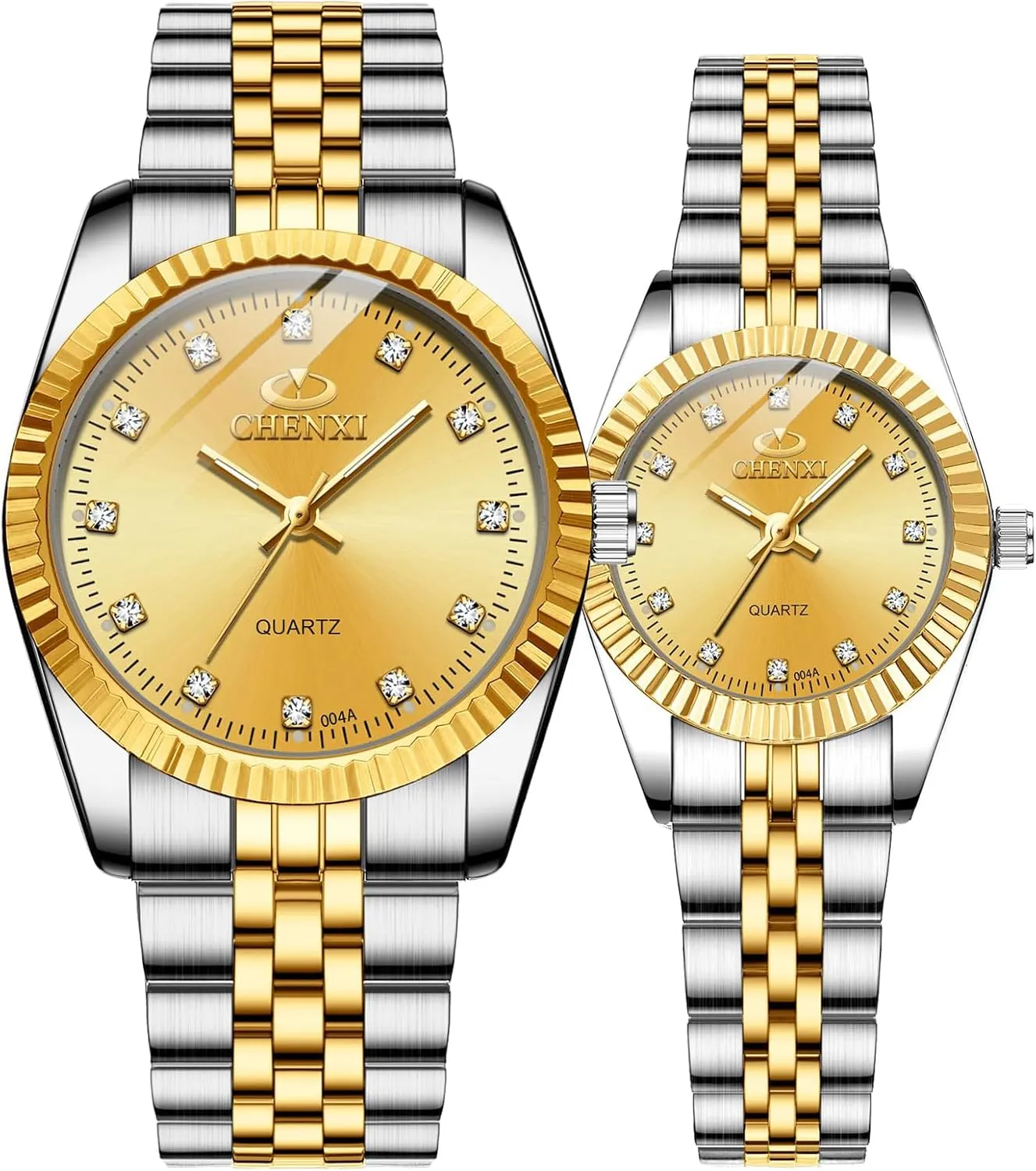 Couple Watches browse wrap threshold bundle MASTOP Swiss Brand Two Tone Watch Men Women Gold Silver Stainless Steel Waterproof 