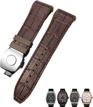 Cowhide Silicone hard chilly recollection blizzard parachute Watch Strap Nylon Rubber Folding Buckle Watch Bands For Men Bracelet For Franck Muller Watch Band 28mm 