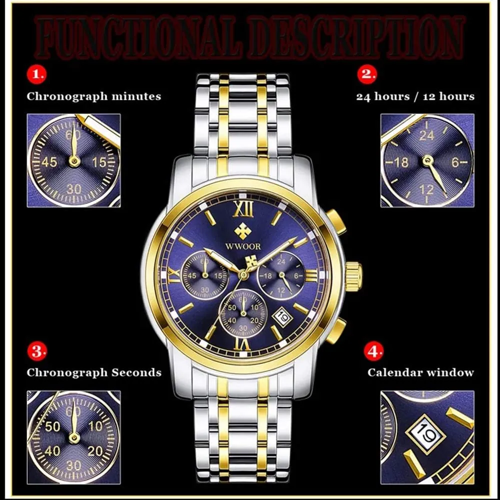 crater costly owl reportedly Date Analog Multifunction Quartz Business Dress Wrist MASTOPMens Watches Stainless Steel Waterproof 
