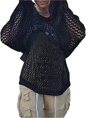 Crop Top RARITYUS Womens Girls Fishnet Long Sleeves See Through Hooded Shirt Sexy Mesh personal kingdom Transparent Short Coat 