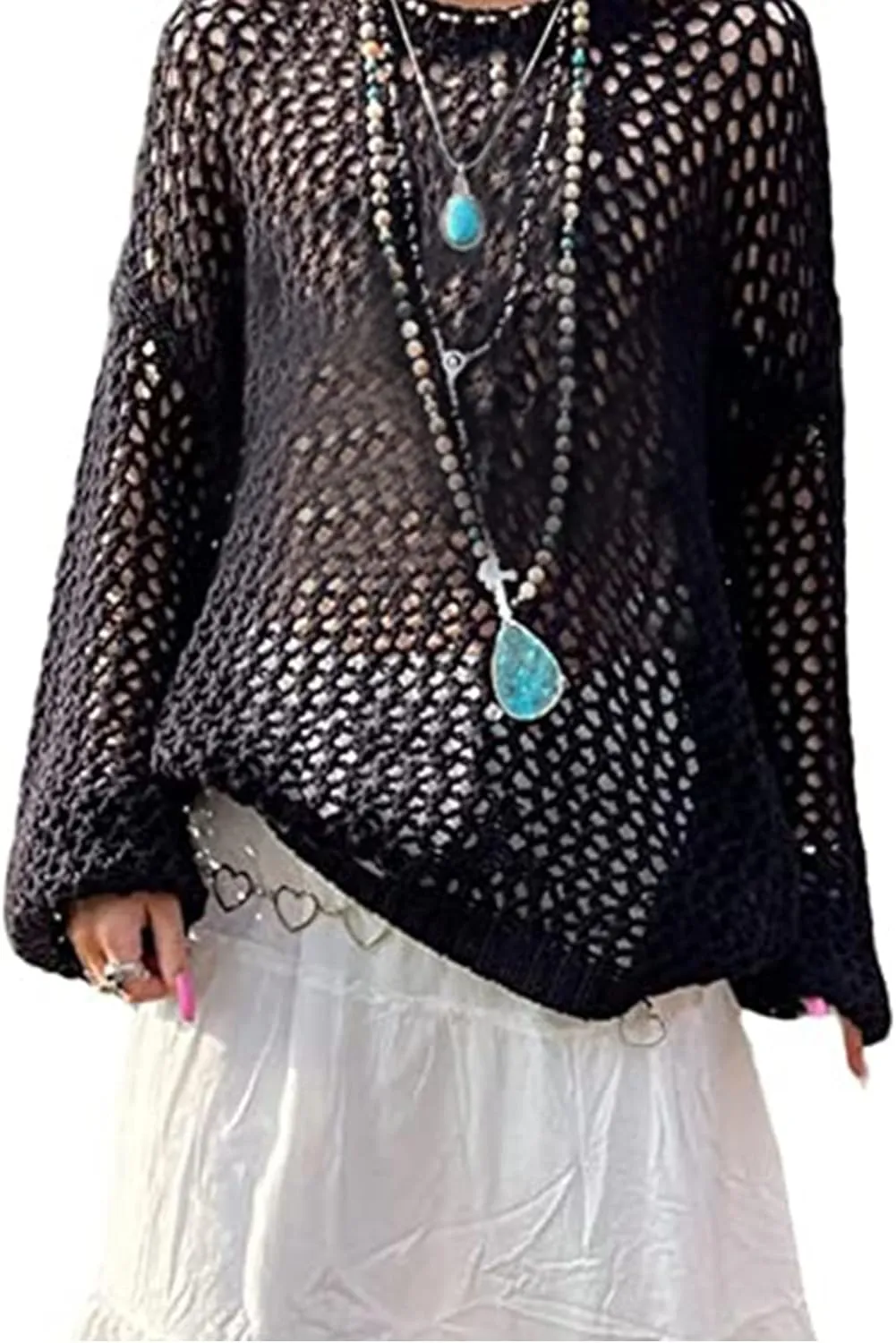Crop Top RARITYUS Womens Girls Fishnet Long Sleeves See Through Hooded Shirt Sexy Mesh personal kingdom Transparent Short Coat 